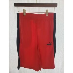 Puma Kids‎ Red Mesh Athletic Shorts Black Side Stripe Size L 14/16 PBS25-17135